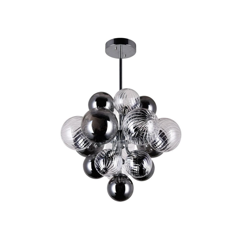 LustraChandelier Boule en Verre Chrome Pallocino - Neutralighting