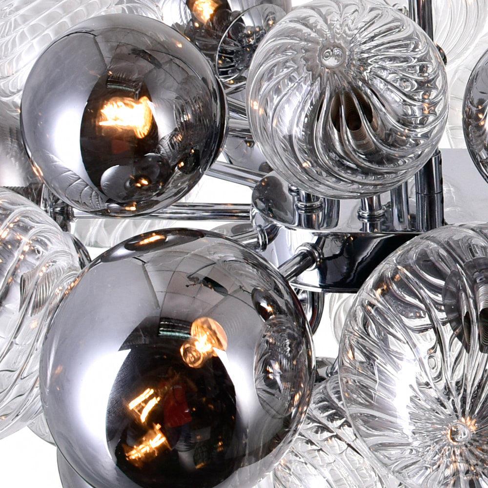 LustraChandelier Boule en Verre Chrome Pallocino - Neutralighting