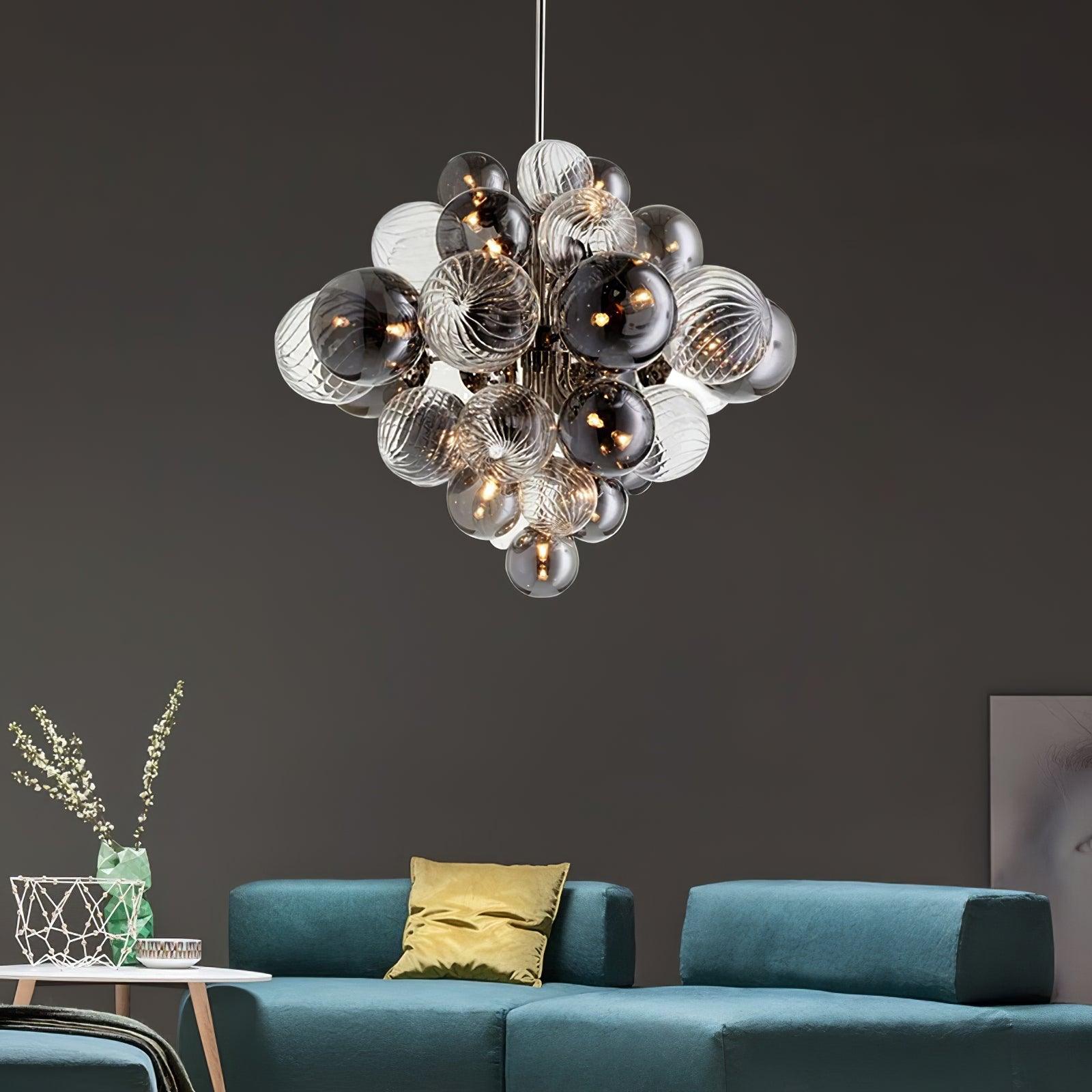 LustraChandelier Boule en Verre Chrome Pallocino - Neutralighting