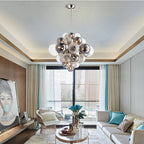 LustraChandelier Boule en Verre Chrome Pallocino - Neutralighting