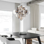 LustraChandelier Boule en Verre Chrome Pallocino - Neutralighting