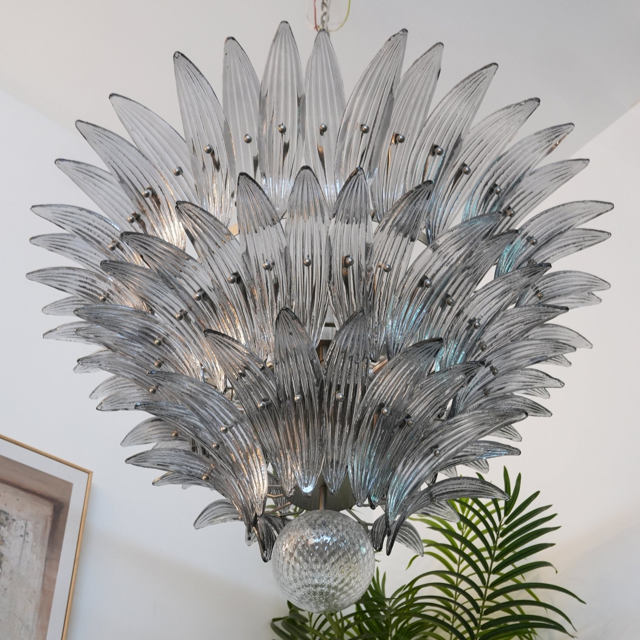 Aurora Chandelier en Verre de Murano Feuille de Palmier - Neutralighting