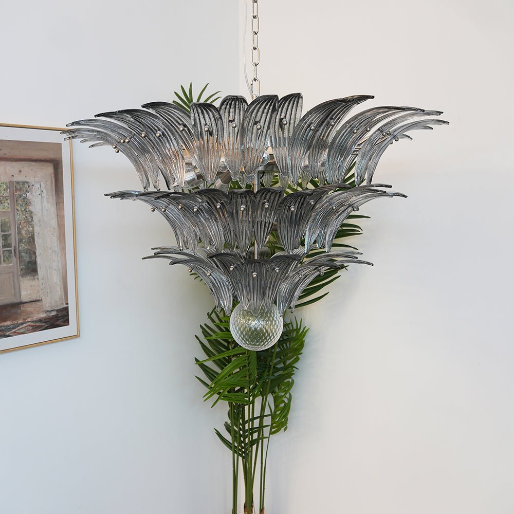 Aurora Chandelier en Verre de Murano Feuille de Palmier - Neutralighting