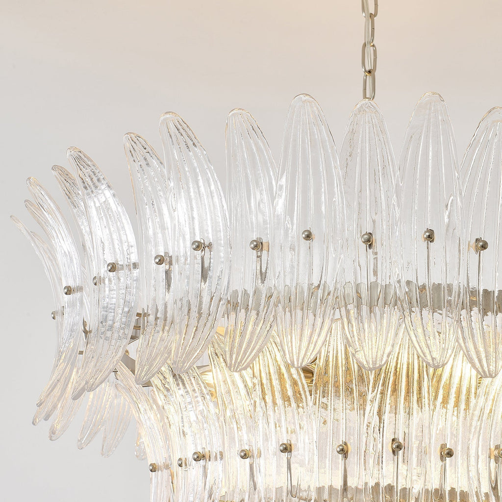 Palmette Lustre Feuille en Verre Superposée - Neutralighting