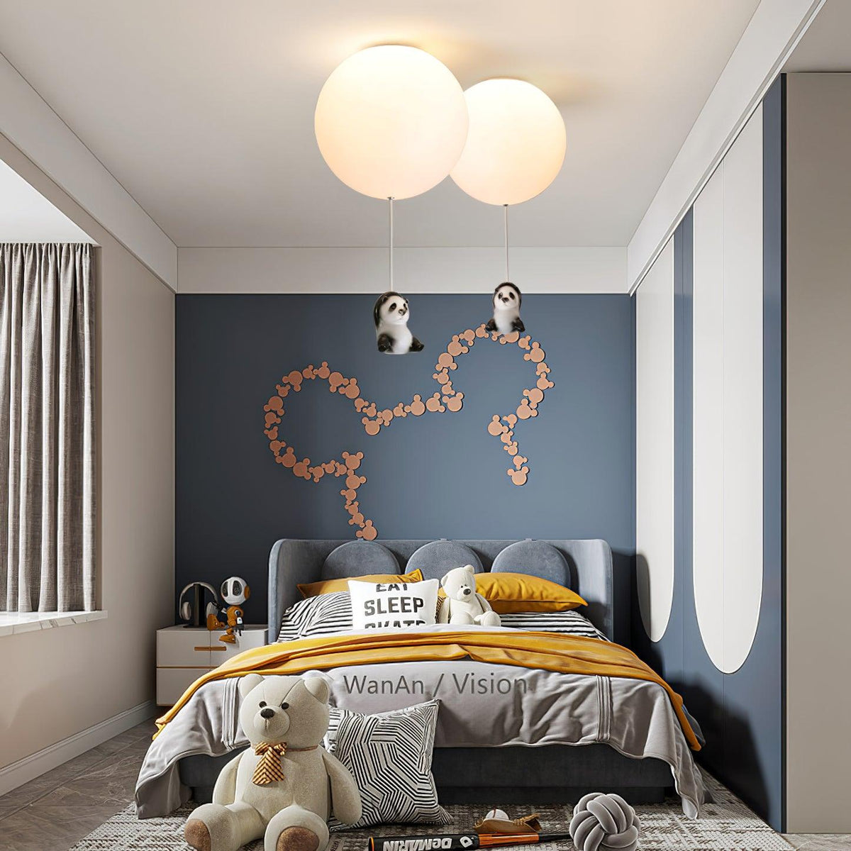 Aursilos Lampe de Plafond en Verre Panda Élégante - Neutralighting