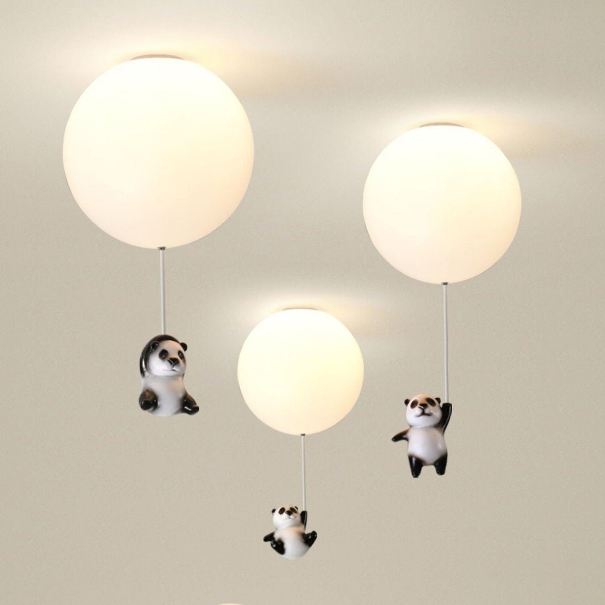 Aursilos Lampe de Plafond en Verre Panda Élégante - Neutralighting