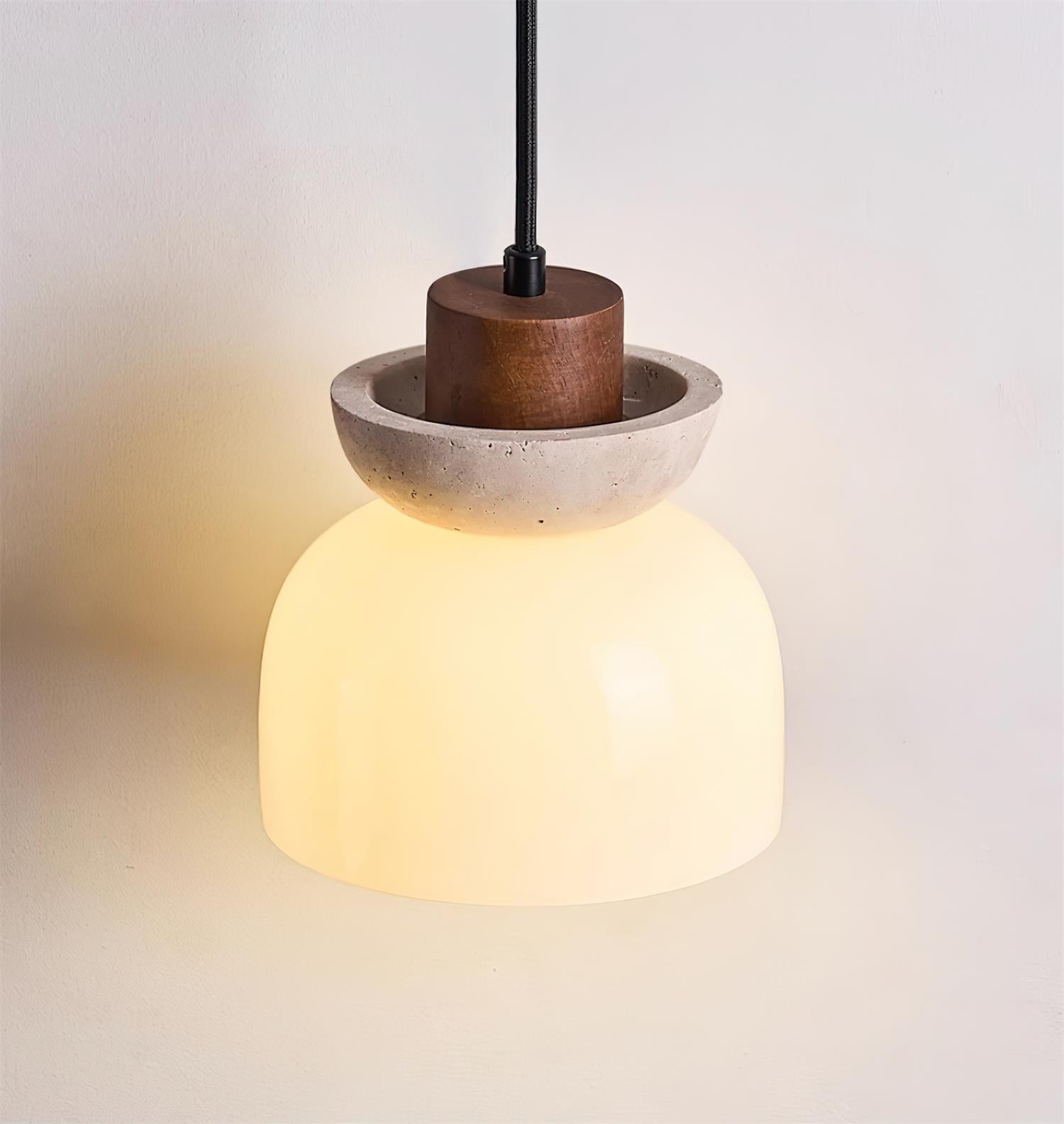 Ritta Lampe Pendentive Dôme en Travertin et Verre - Neutralighting