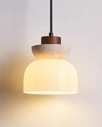 Ritta Lampe Pendentive Dôme en Travertin et Verre - Neutralighting