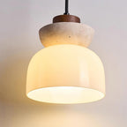 Ritta Lampe Pendentive Dôme en Travertin et Verre - Neutralighting