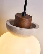 Ritta Lampe Pendentive Dôme en Travertin et Verre - Neutralighting
