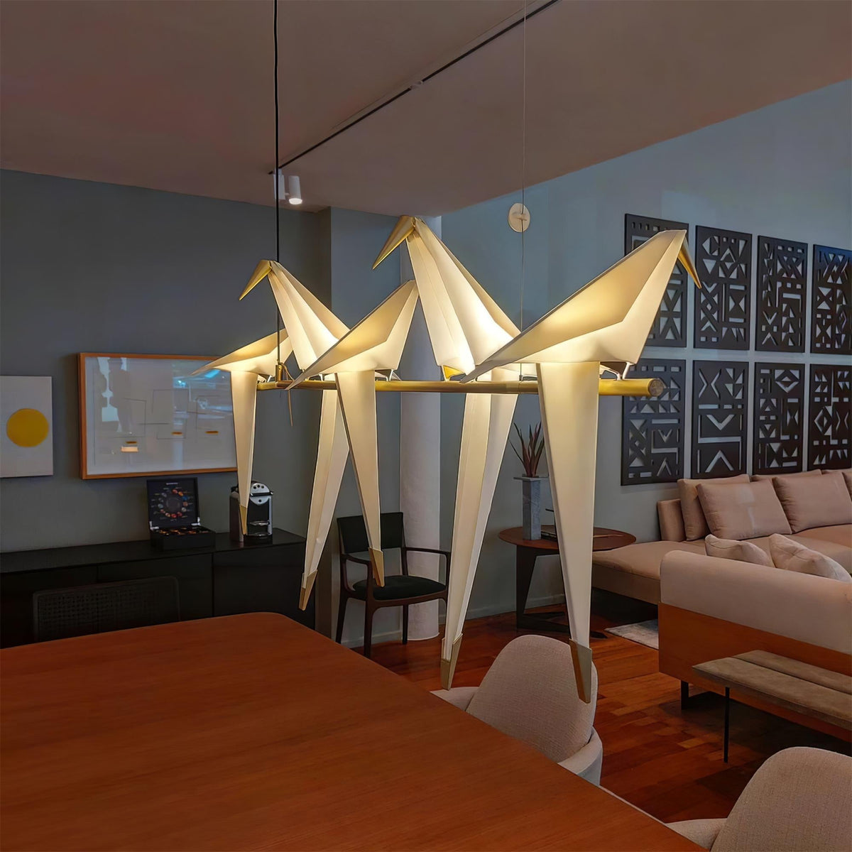 Lustra Chandelier Grue en Papier Sculpturale LED - Neutralighting