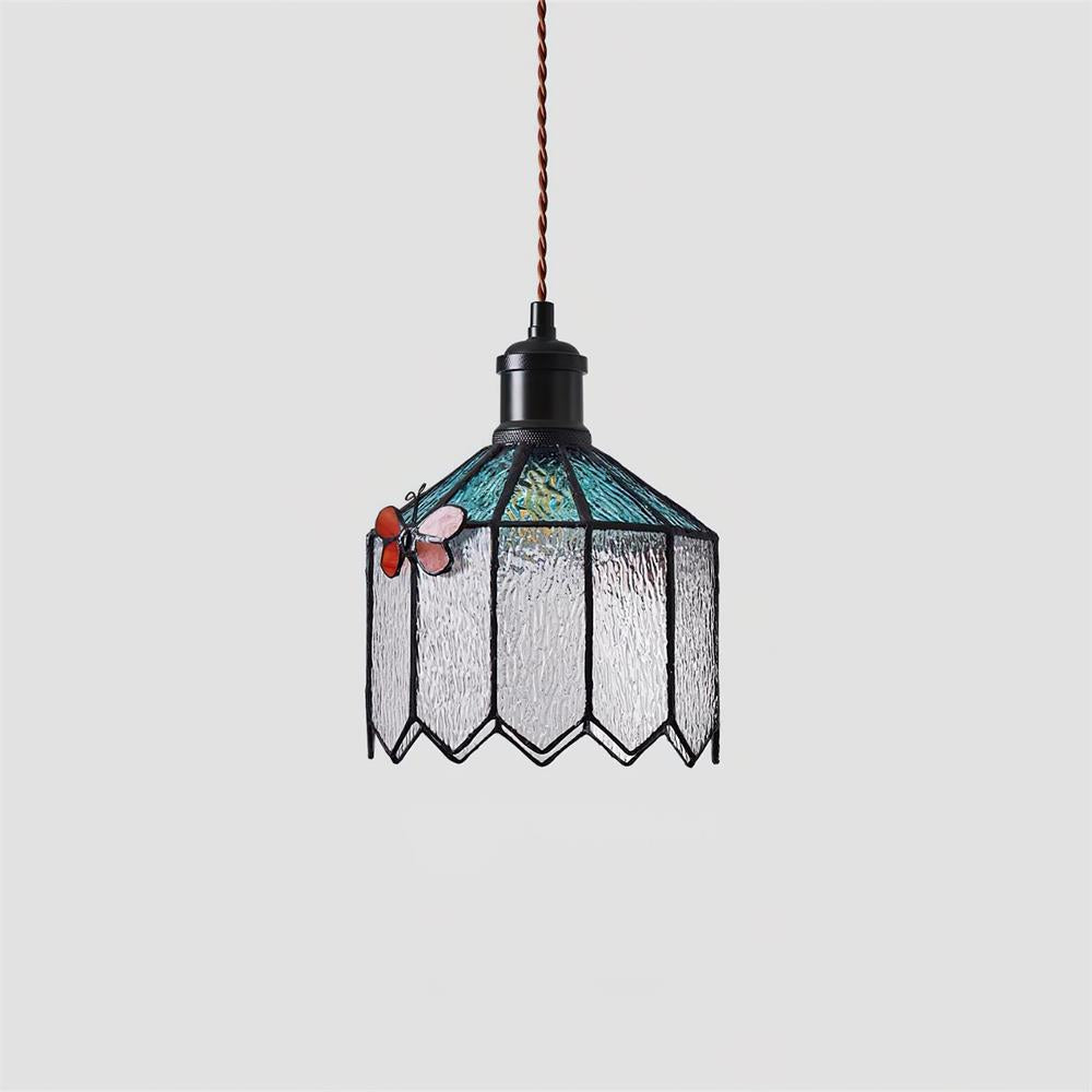 Tiffany Suspension Papillon Verre Vintage - Neutralighting