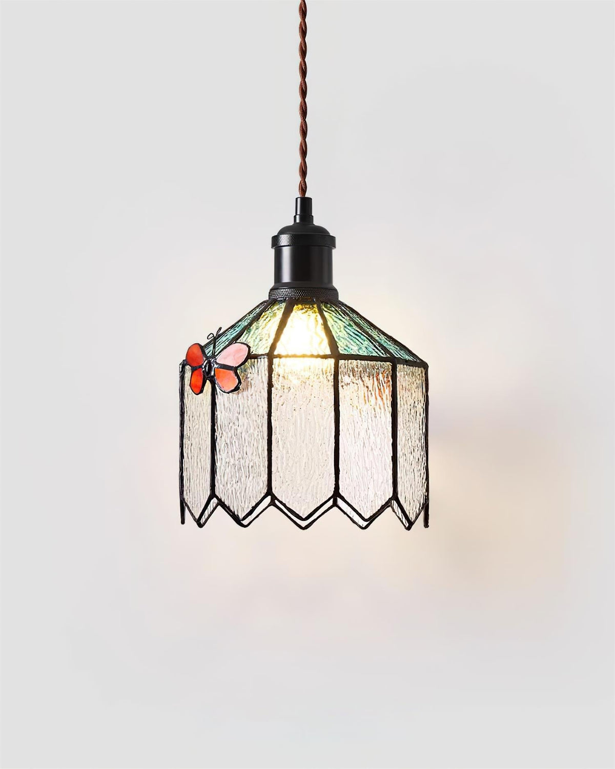 Tiffany Suspension Papillon Verre Vintage - Neutralighting