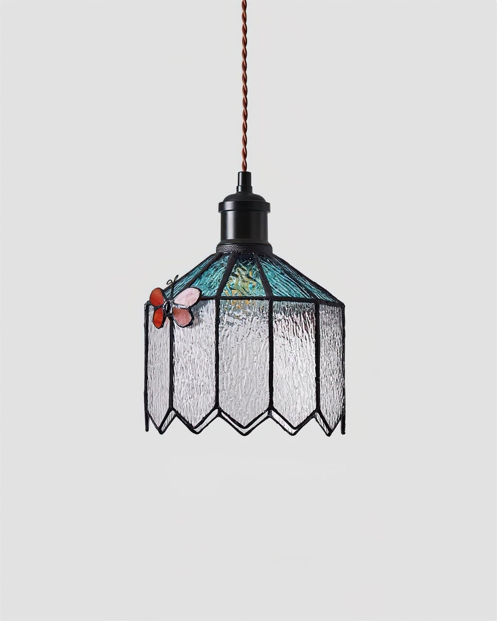 Tiffany Suspension Papillon Verre Vintage - Neutralighting