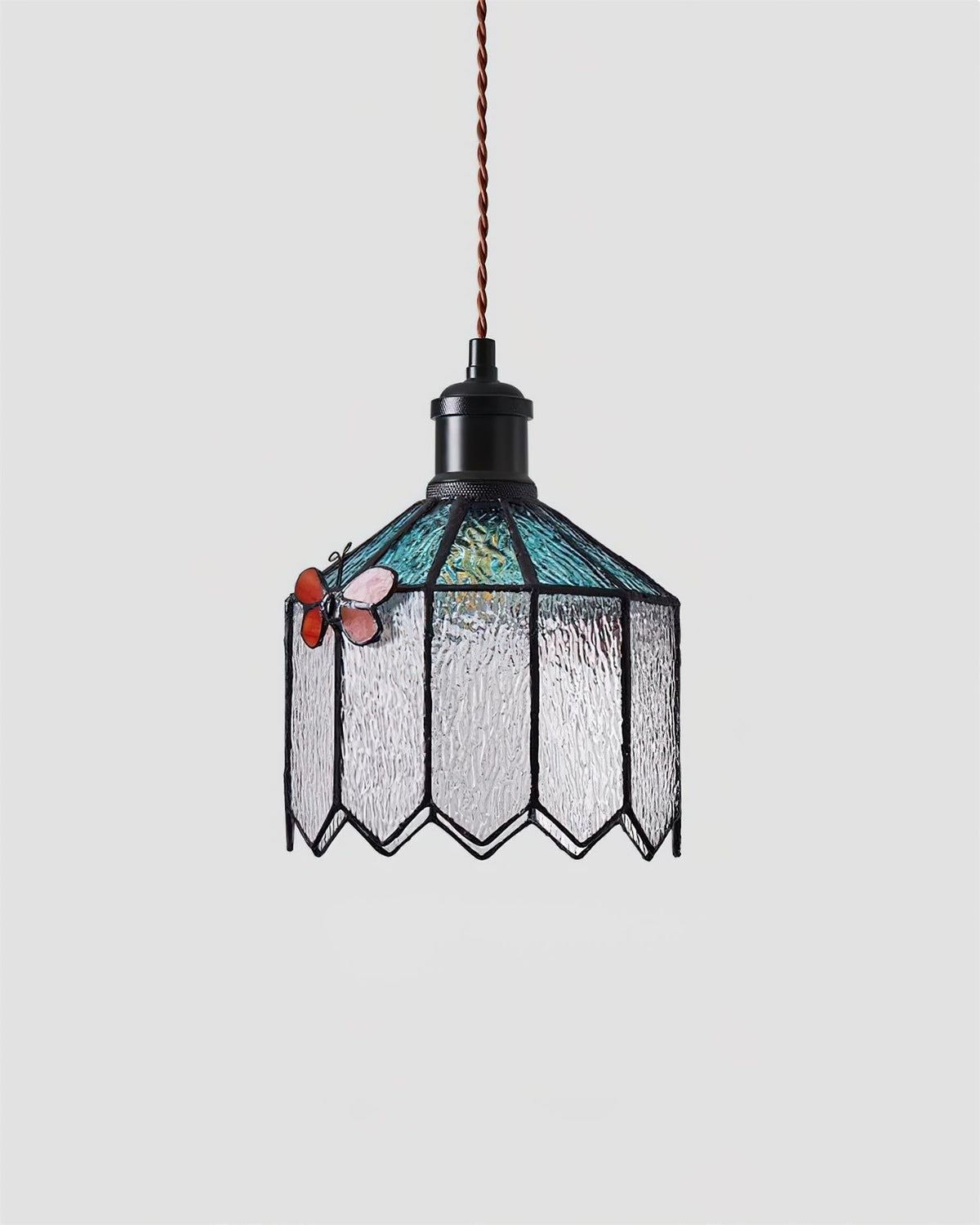 Tiffany Suspension Papillon Verre Vintage - Neutralighting