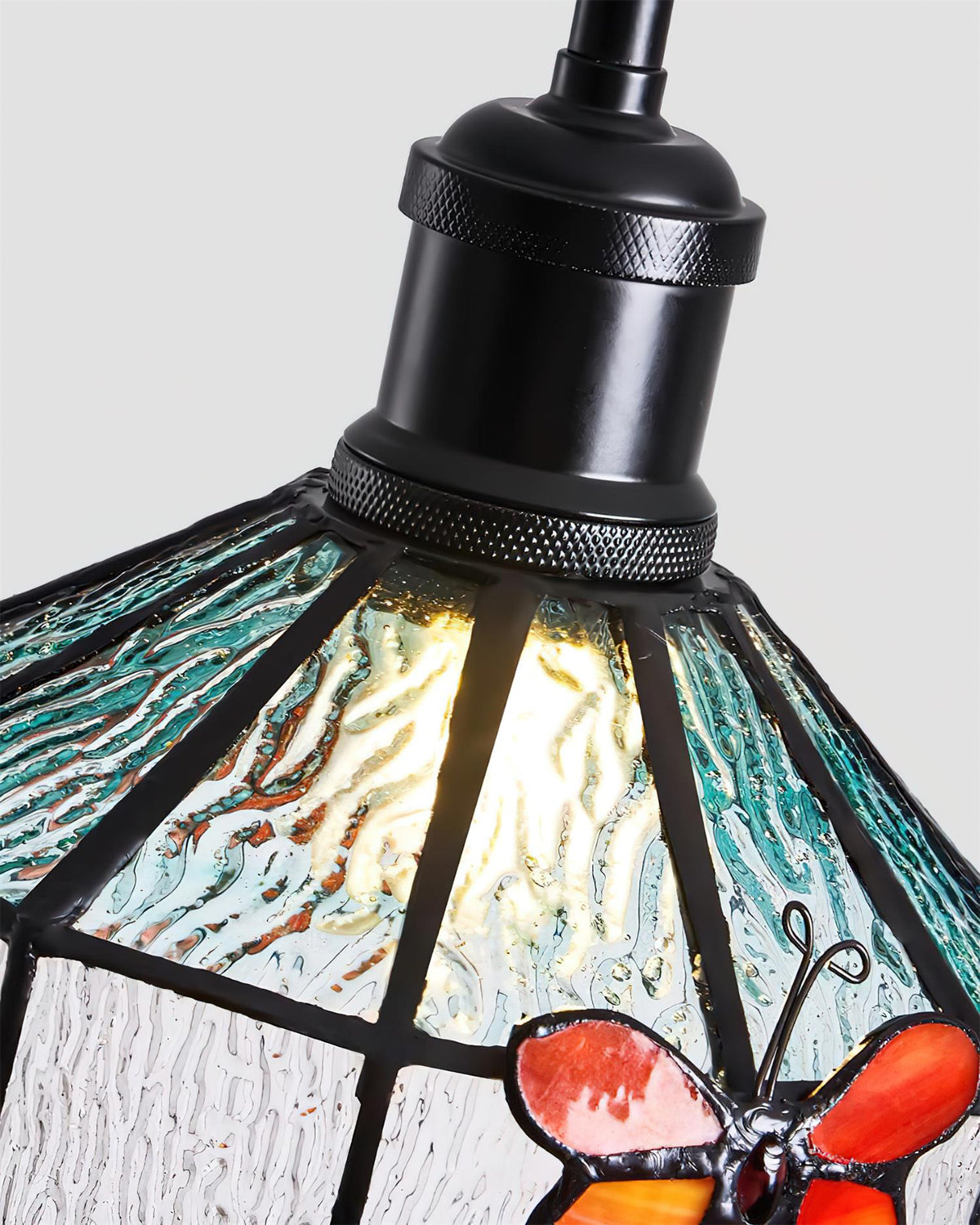 Tiffany Suspension Papillon Verre Vintage - Neutralighting