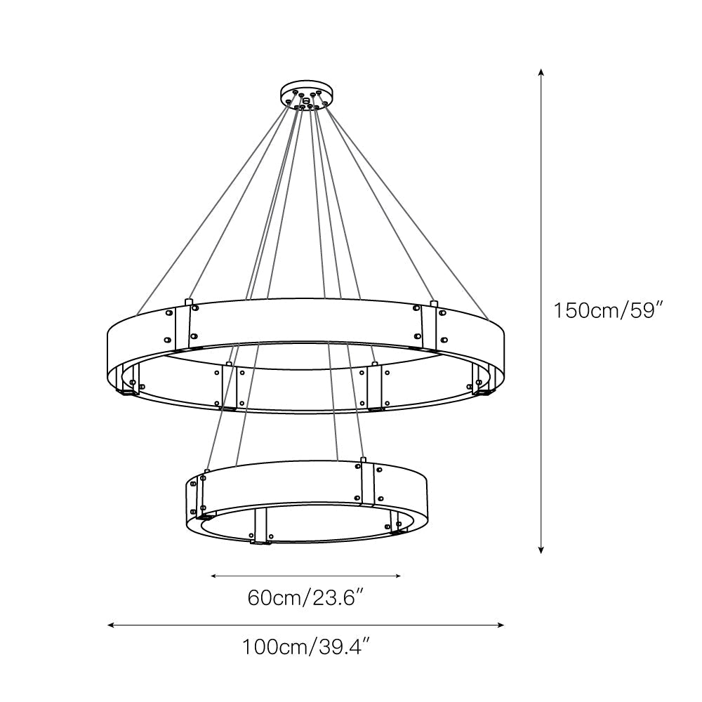 Parallel Lustre Verre Anneau Minimaliste Moderne - Neutralighting