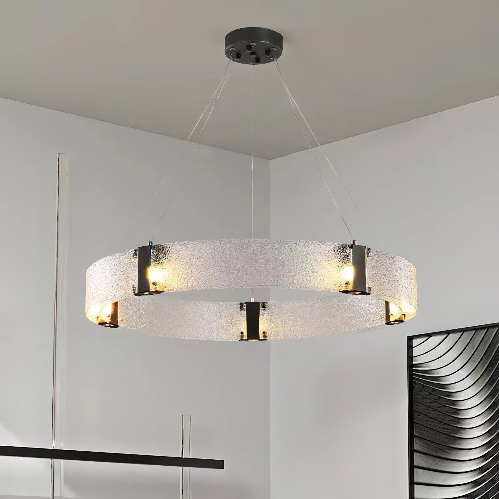 Parallel Lustre Verre Anneau Minimaliste Moderne - Neutralighting