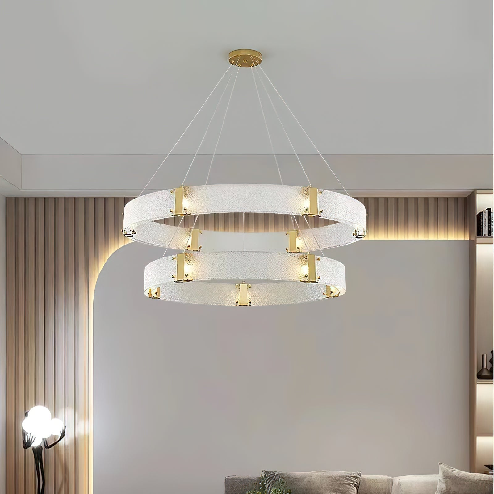 Parallel Lustre Verre Anneau Minimaliste Moderne - Neutralighting