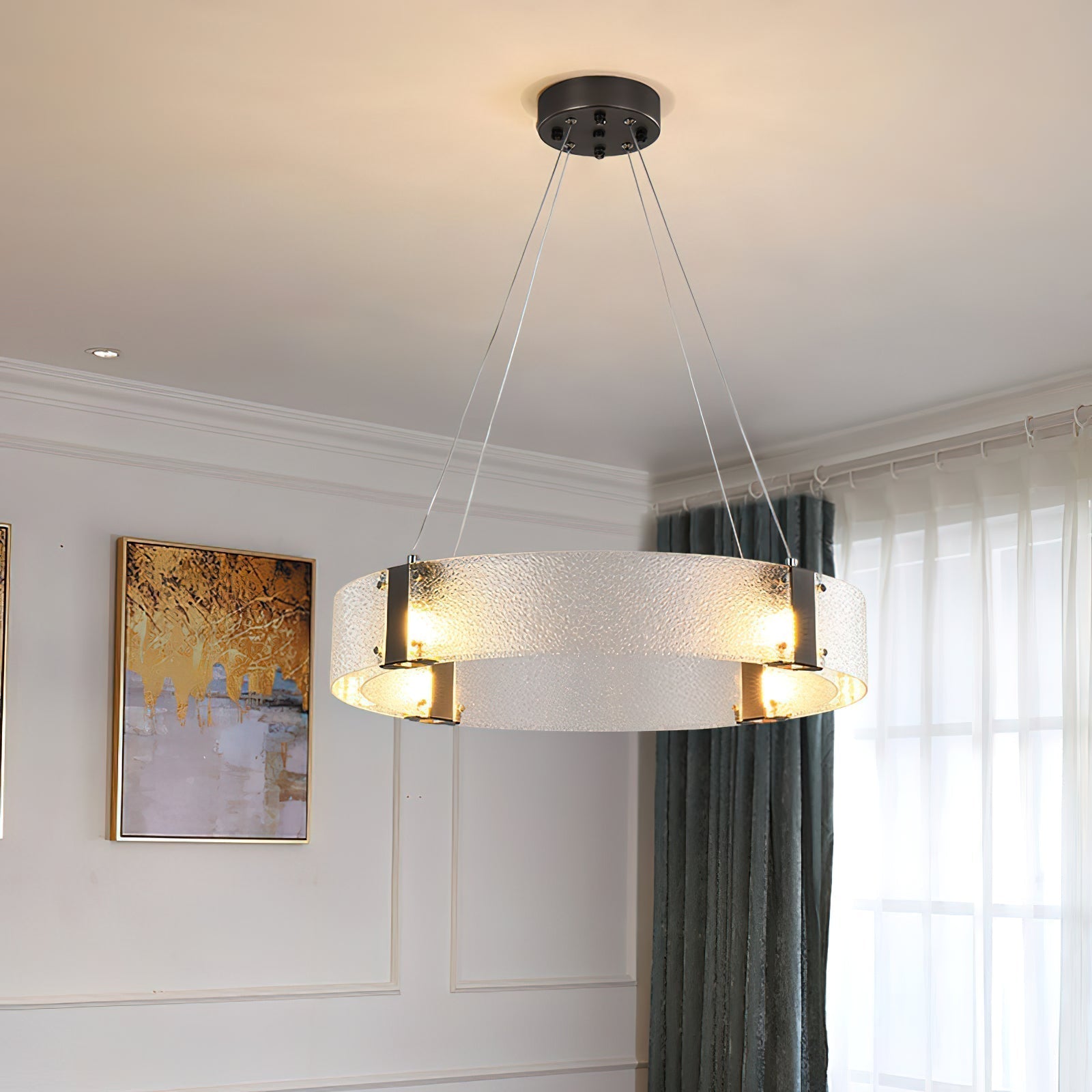 Parallel Lustre Verre Anneau Minimaliste Moderne - Neutralighting