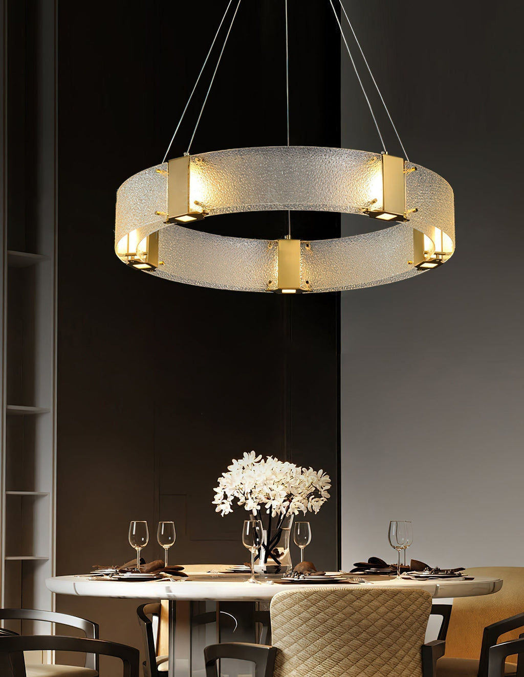 Parallel Lustre Verre Anneau Minimaliste Moderne - Neutralighting