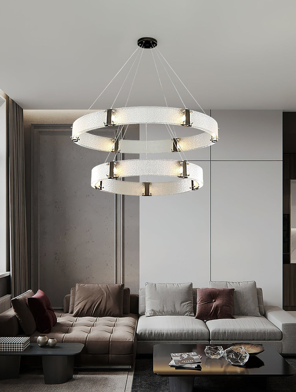 Parallel Lustre Verre Anneau Minimaliste Moderne - Neutralighting