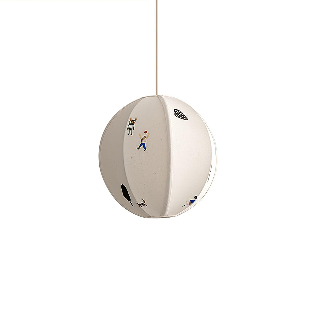 Elva Suspension Boule en Papier avec Motifs Dessinés - Neutralighting