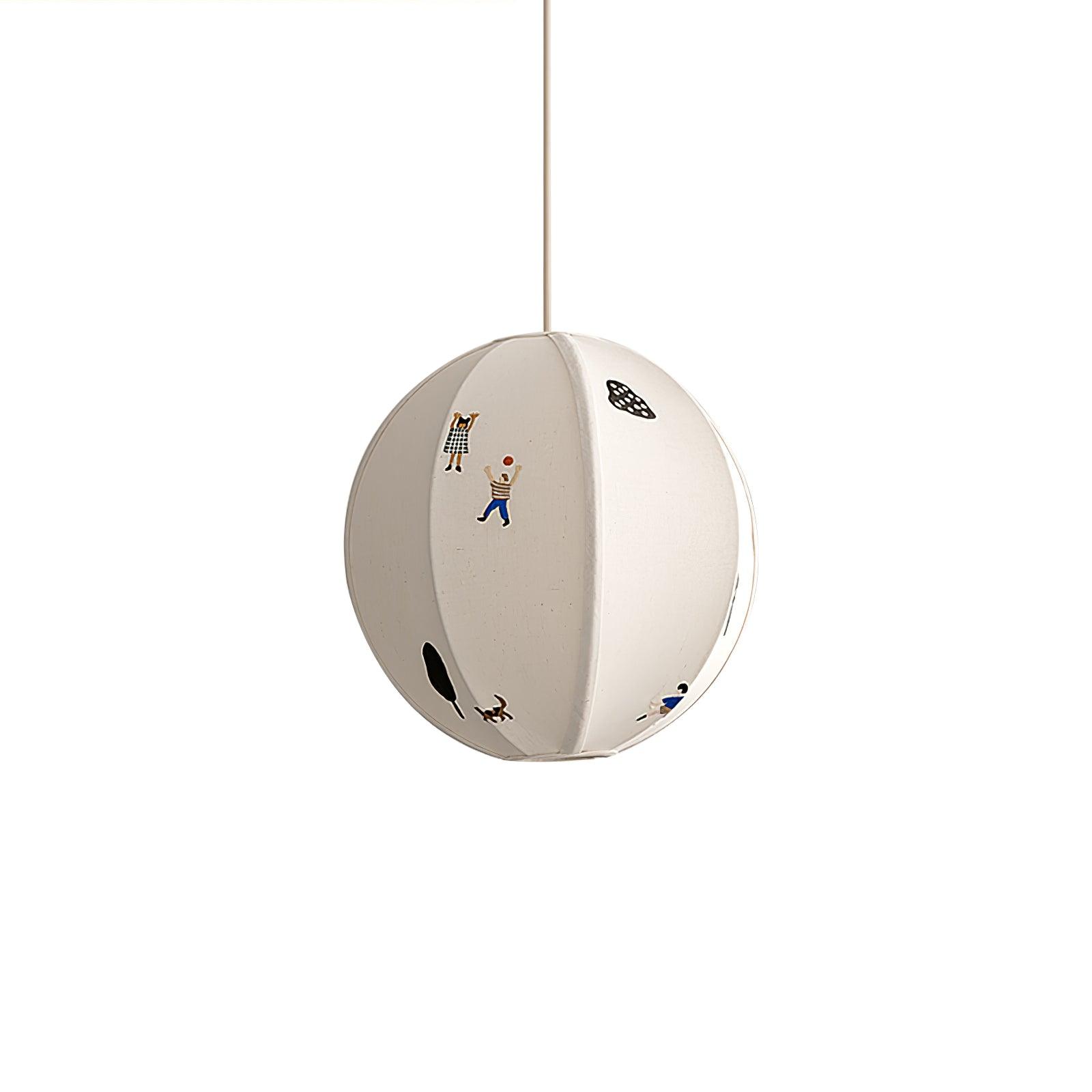 Elva Suspension Boule en Papier avec Motifs Dessinés - Neutralighting