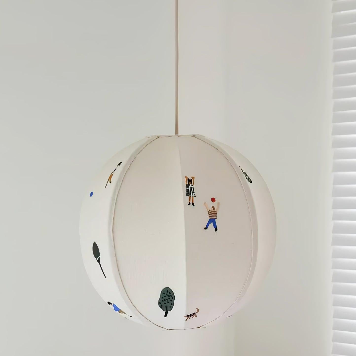 Elva Suspension Boule en Papier avec Motifs Dessinés - Neutralighting