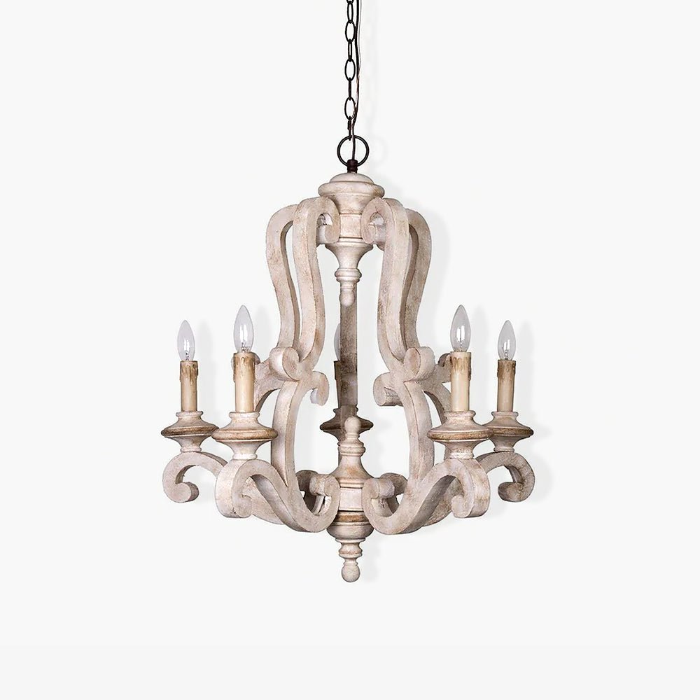 Lustra Chandelier en Bois Bougie Mid-Century - Neutralighting