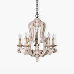 Lustra Chandelier en Bois Bougie Mid-Century - Neutralighting