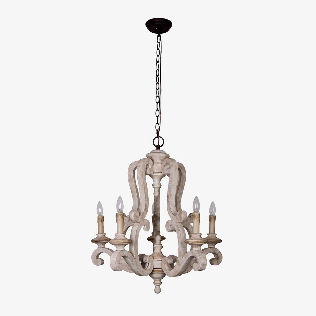 Lustra Chandelier en Bois Bougie Mid-Century - Neutralighting