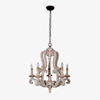 Lustra Chandelier en Bois Bougie Mid-Century - Neutralighting