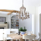 Lustra Chandelier en Bois Bougie Mid-Century - Neutralighting