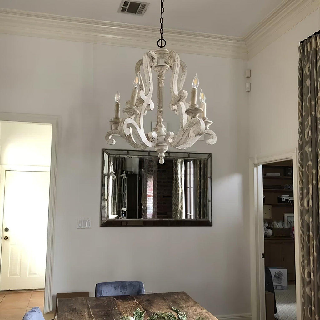 Lustra Chandelier en Bois Bougie Mid-Century - Neutralighting