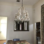 Lustra Chandelier en Bois Bougie Mid-Century - Neutralighting