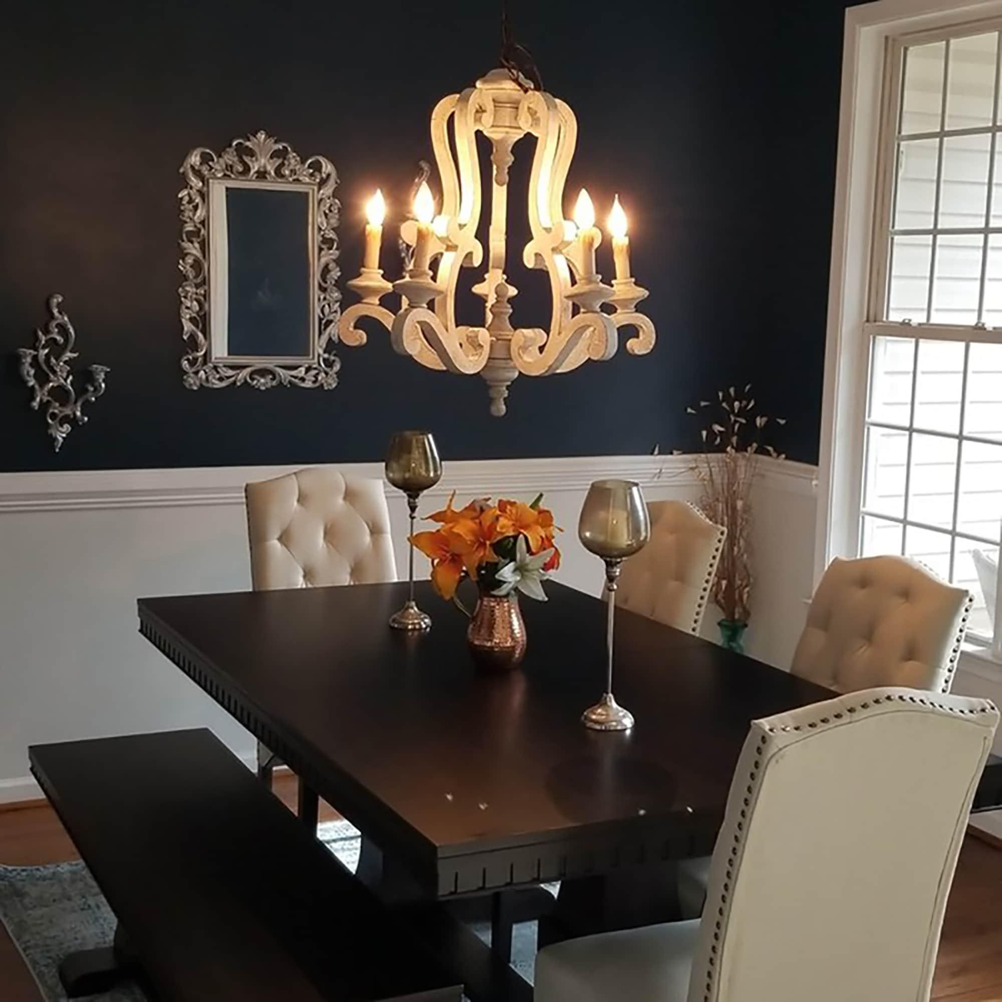 Lustra Chandelier en Bois Bougie Mid-Century - Neutralighting