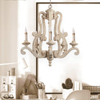 Lustra Chandelier en Bois Bougie Mid-Century - Neutralighting