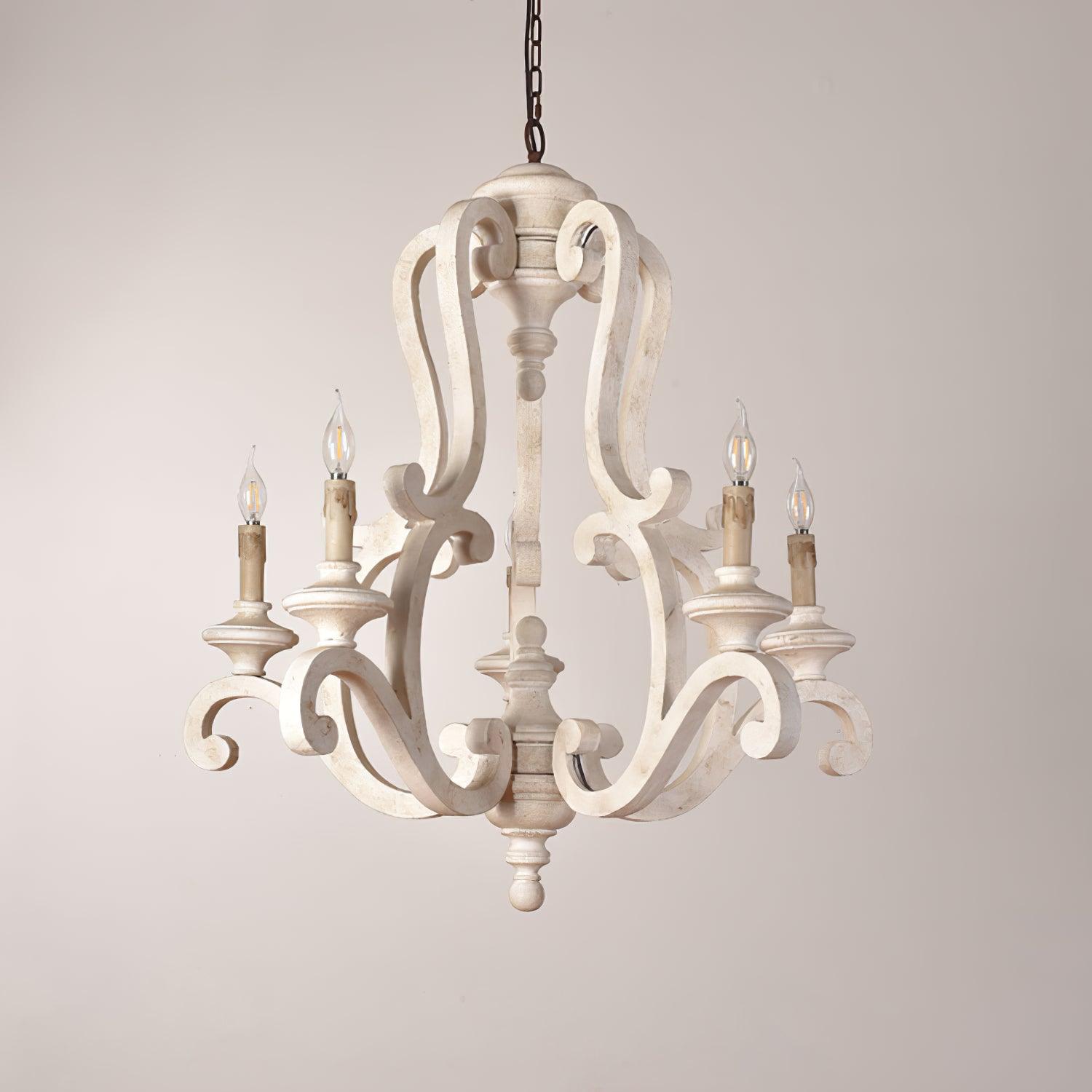 Lustra Chandelier en Bois Bougie Mid-Century - Neutralighting