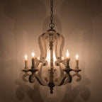 Lustra Chandelier en Bois Bougie Mid-Century - Neutralighting