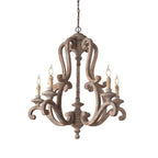 Lustra Chandelier en Bois Bougie Mid-Century - Neutralighting