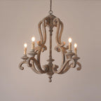 Lustra Chandelier en Bois Bougie Mid-Century - Neutralighting
