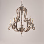 Lustra Chandelier en Bois Bougie Mid-Century - Neutralighting