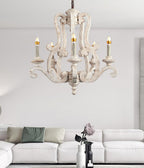 Lustra Chandelier en Bois Bougie Mid-Century - Neutralighting