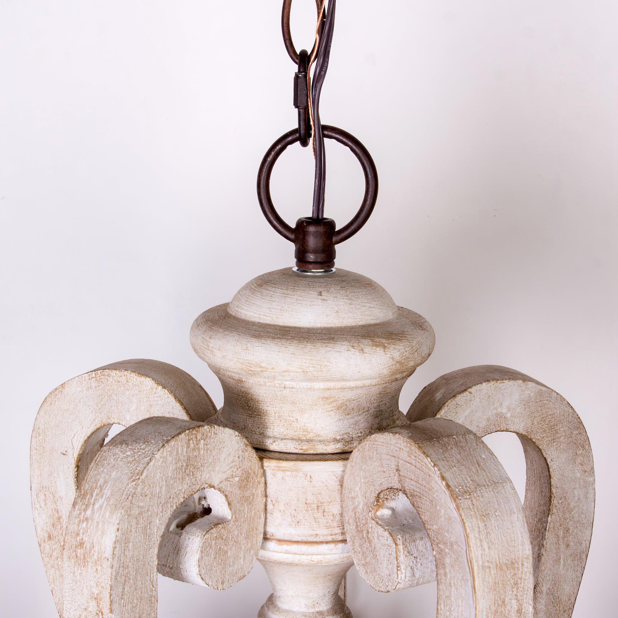 Lustra Chandelier en Bois Bougie Mid-Century - Neutralighting