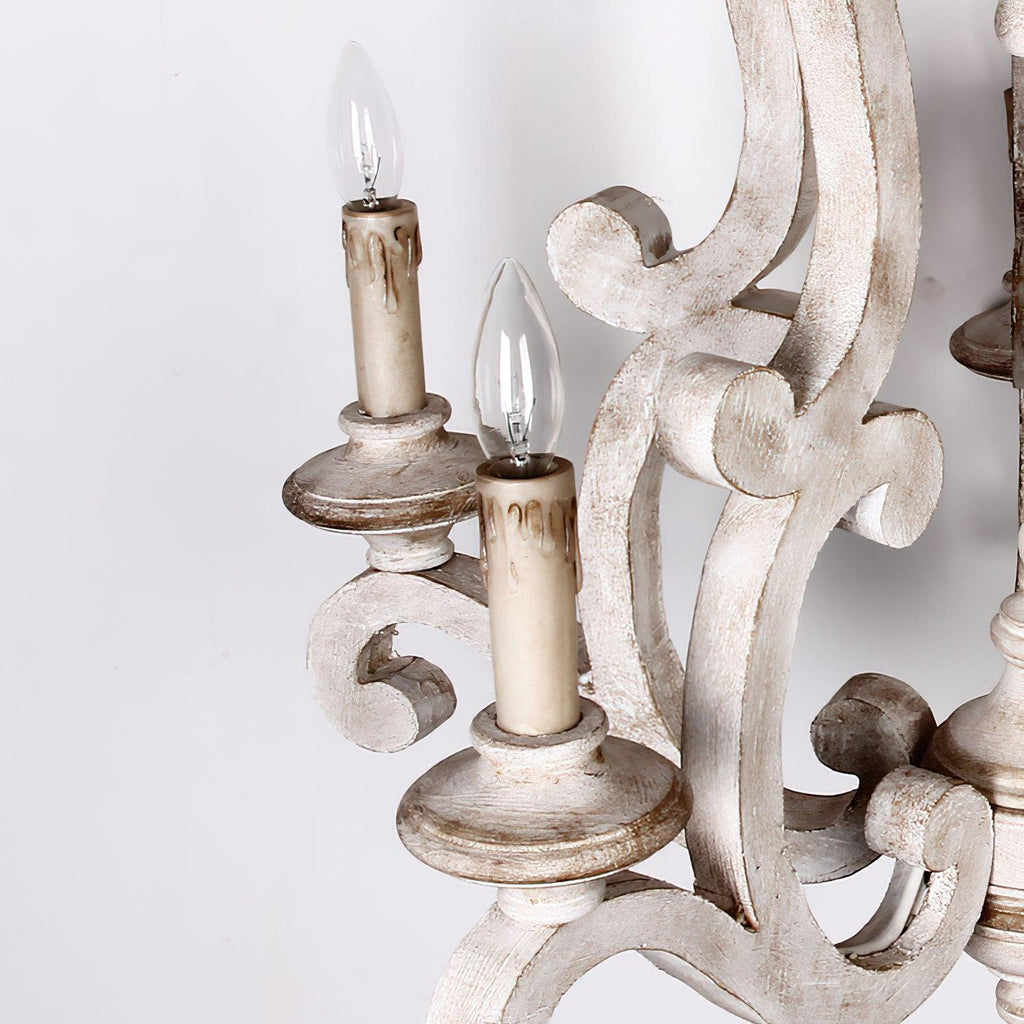 Lustra Chandelier en Bois Bougie Mid-Century - Neutralighting
