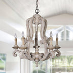 Lustra Chandelier en Bois Bougie Mid-Century - Neutralighting