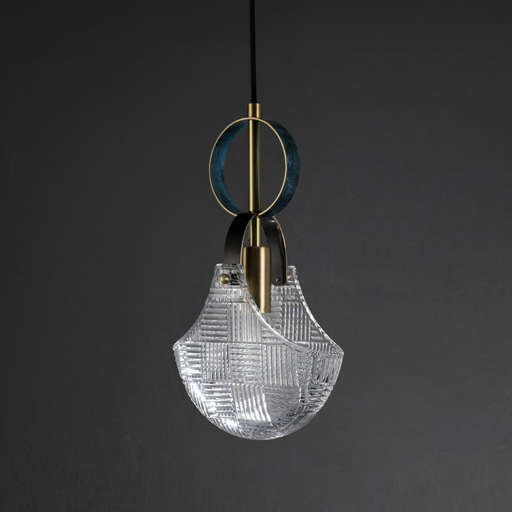 Lustra Suspension Verre Laiton Teal - Neutralighting