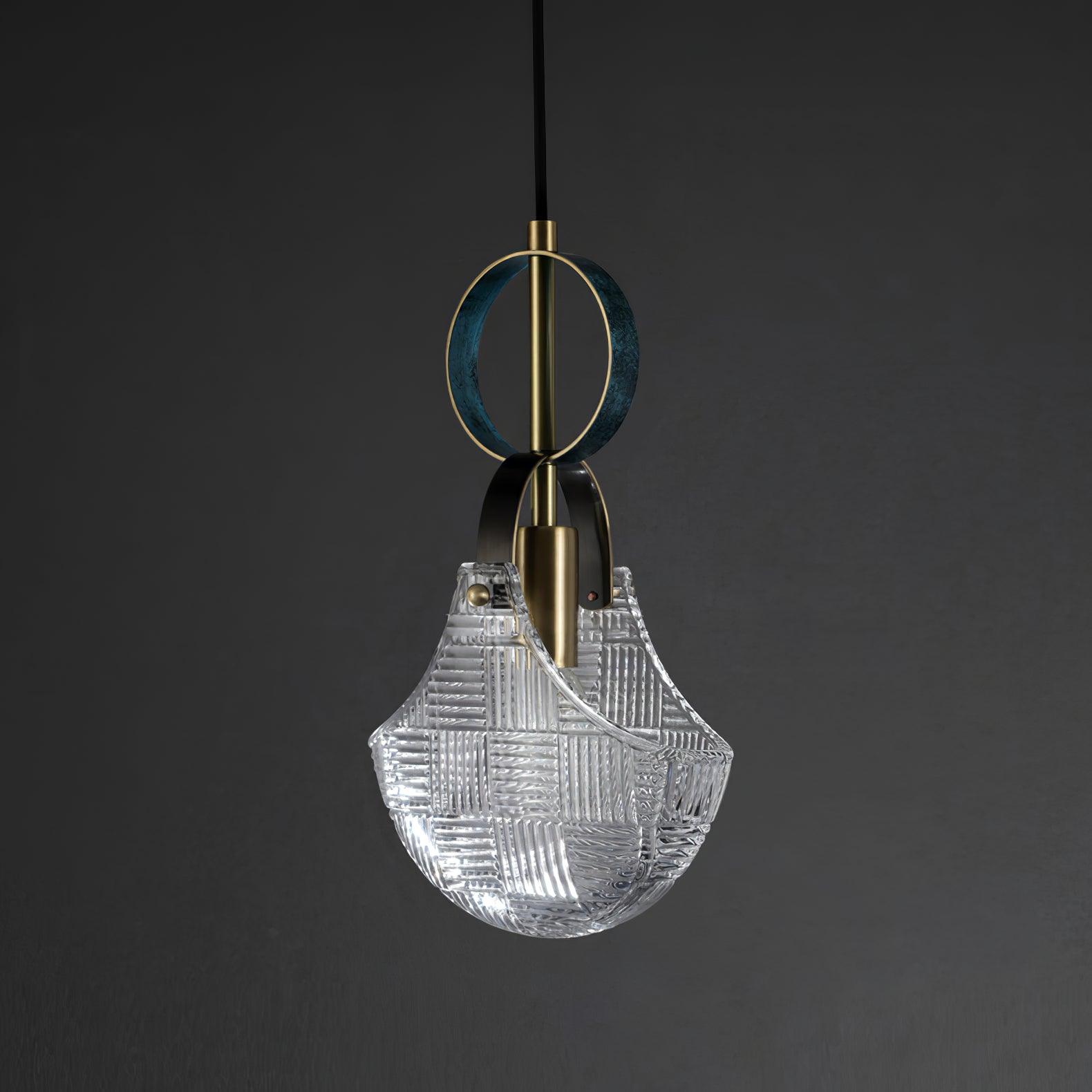 Lustra Suspension Verre Laiton Teal - Neutralighting