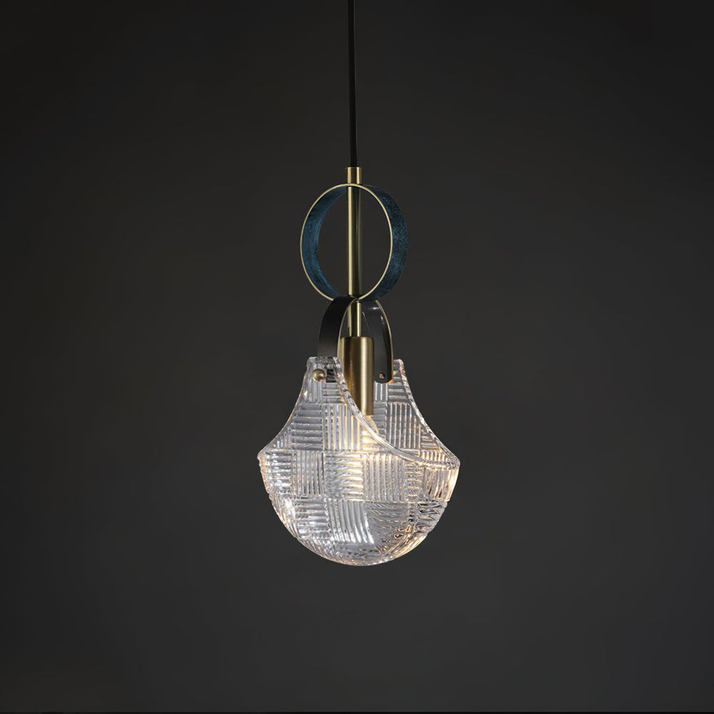 Lustra Suspension Verre Laiton Teal - Neutralighting